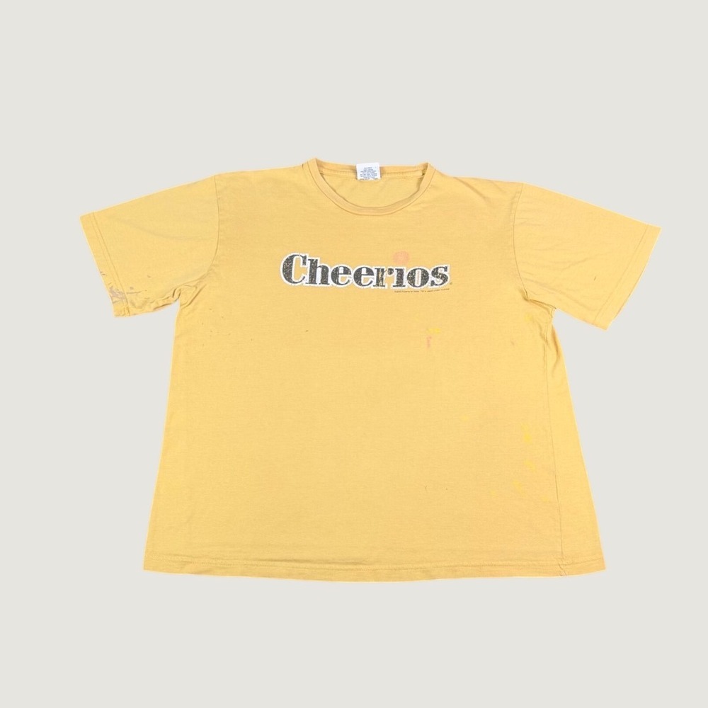 Vintage 2007 Cheerios Steve & Barrys Graphic T-Shirt Mens Medium Yellow Cereal